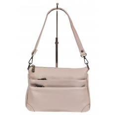 На фото 2 - Классическая женская сумка из искусственной кожи, цвет светло-серый