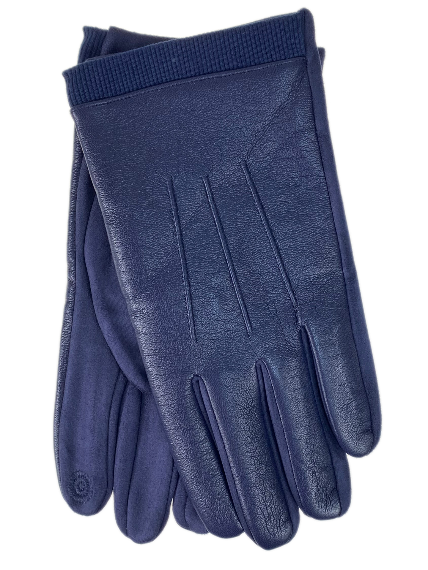 На фото 1 - Утеплённые мужские перчатки  цвет синий