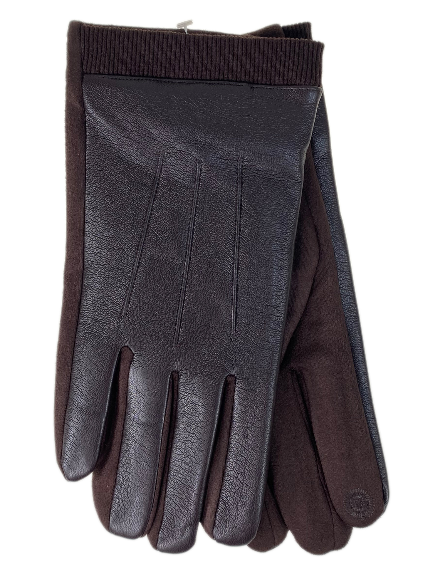 На фото 1 - Утеплённые мужские перчатки  цвет шоколад
