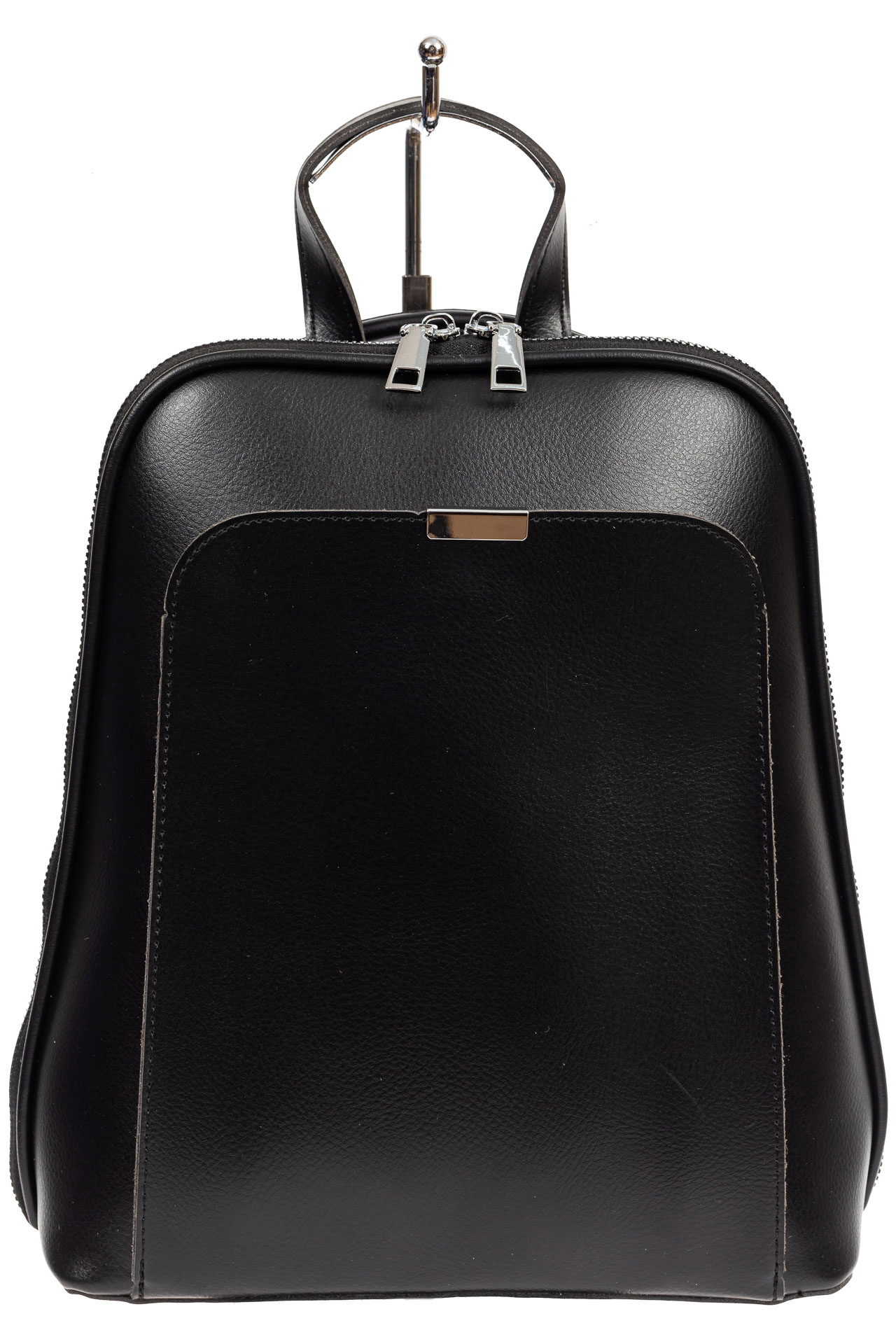 На фото 2 - Женский рюкзак-трансформер из экокожи, цвет чёрный