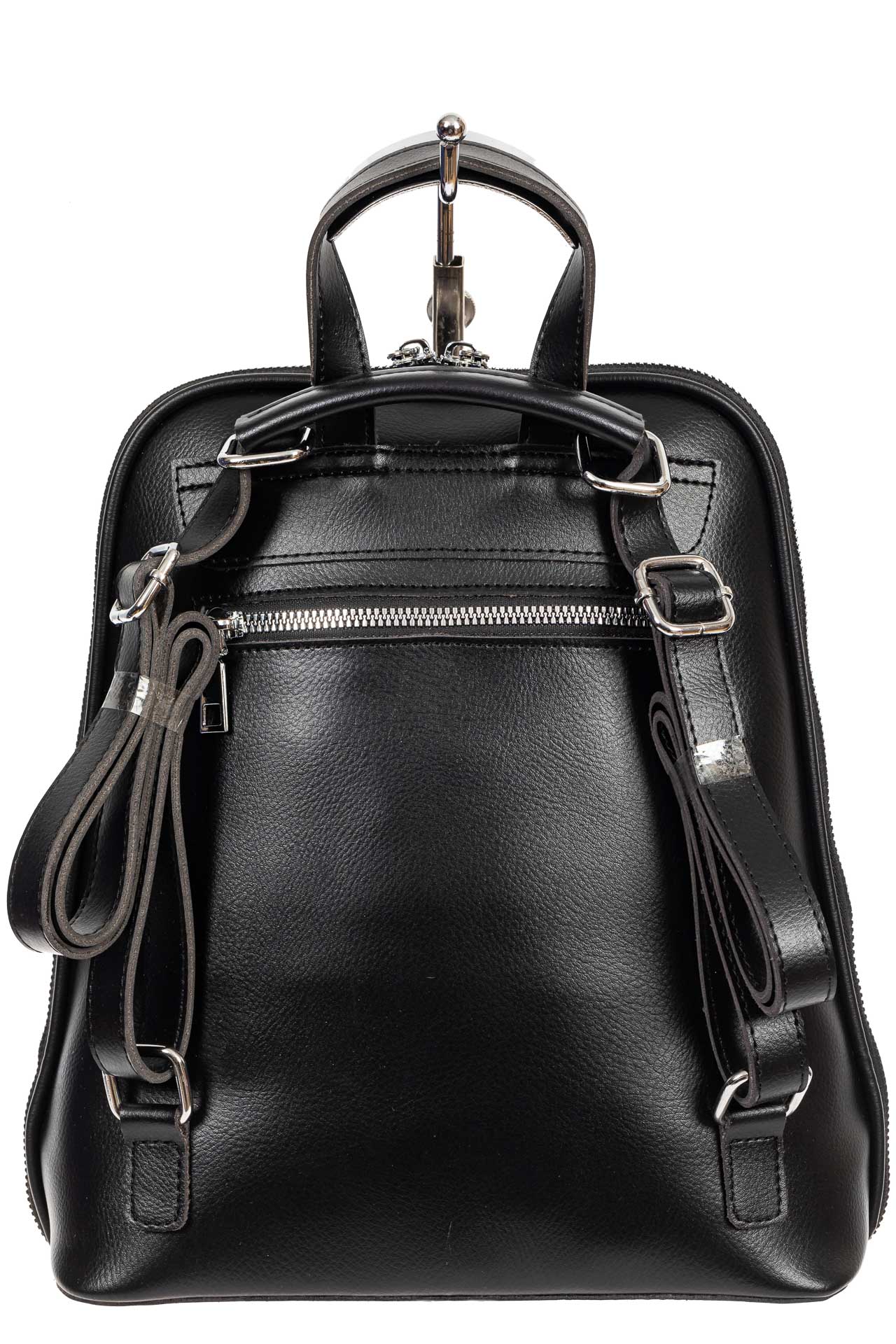 На фото 3 - Женский рюкзак-трансформер из экокожи, цвет чёрный