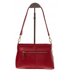 На фото 2 - Женская сумка из натуральной кожи, цвет красный