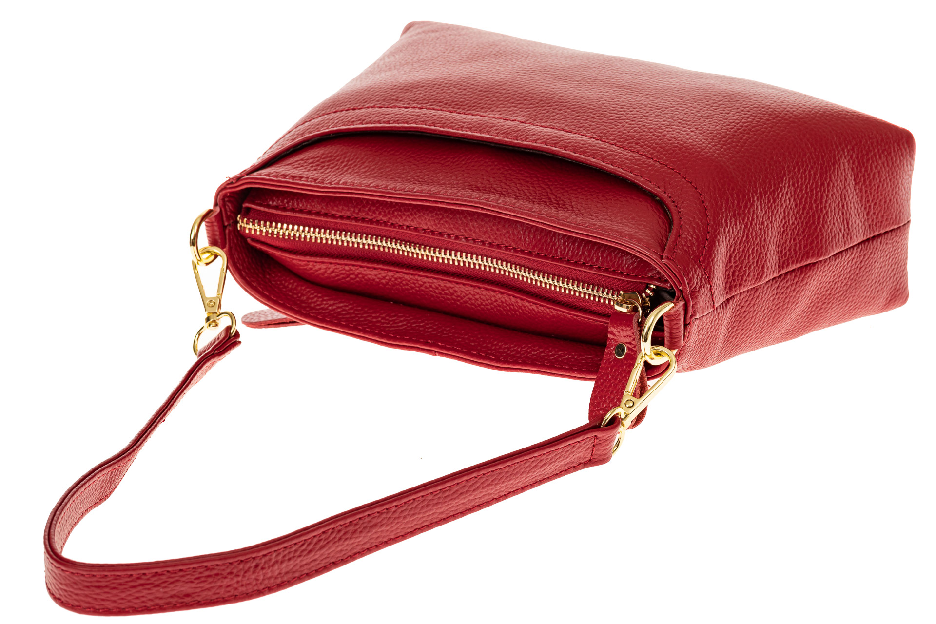 На фото 3 - Женская сумка из натуральной кожи, цвет красный