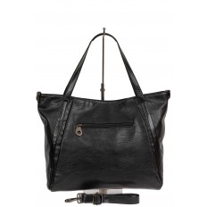 На фото 3 - Большая женская сумка из экокожи, цвет чёрный