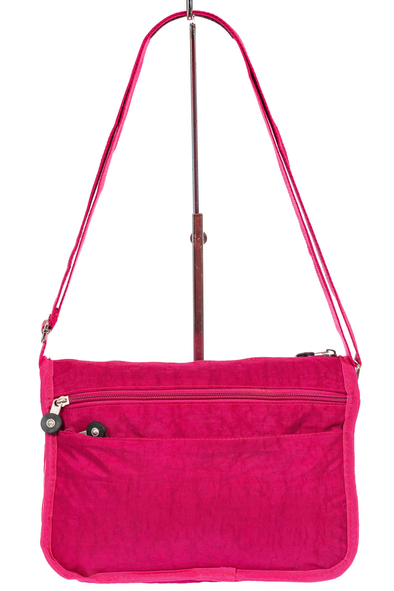 На фото 3 - Женская тканевая сумка кросс-боди, цвет фуксия