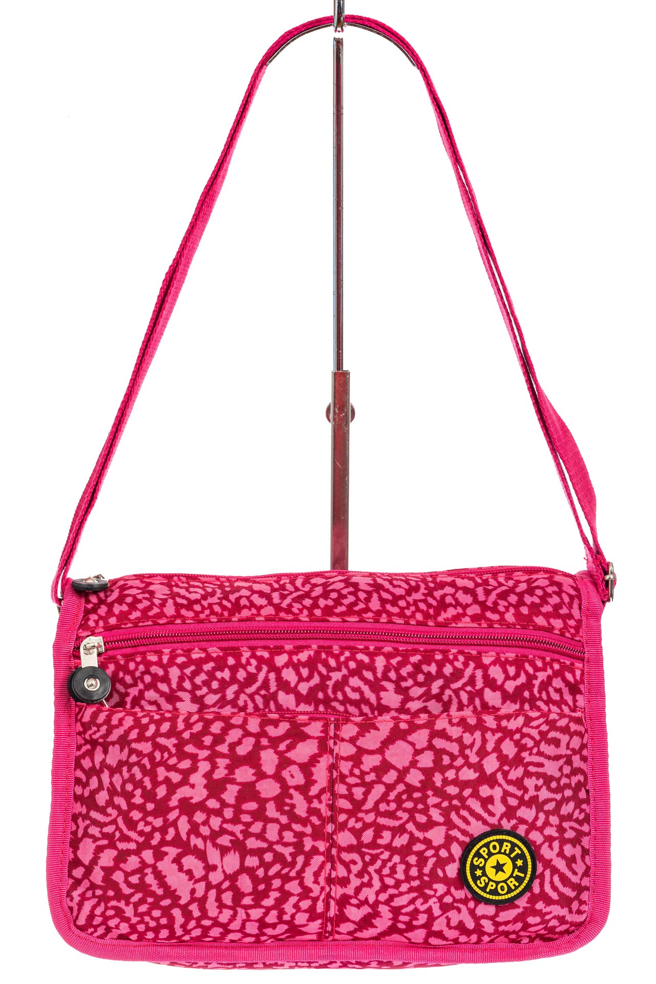 На фото 2 - Женская тканевая сумка кросс-боди, цвет комбинированный
