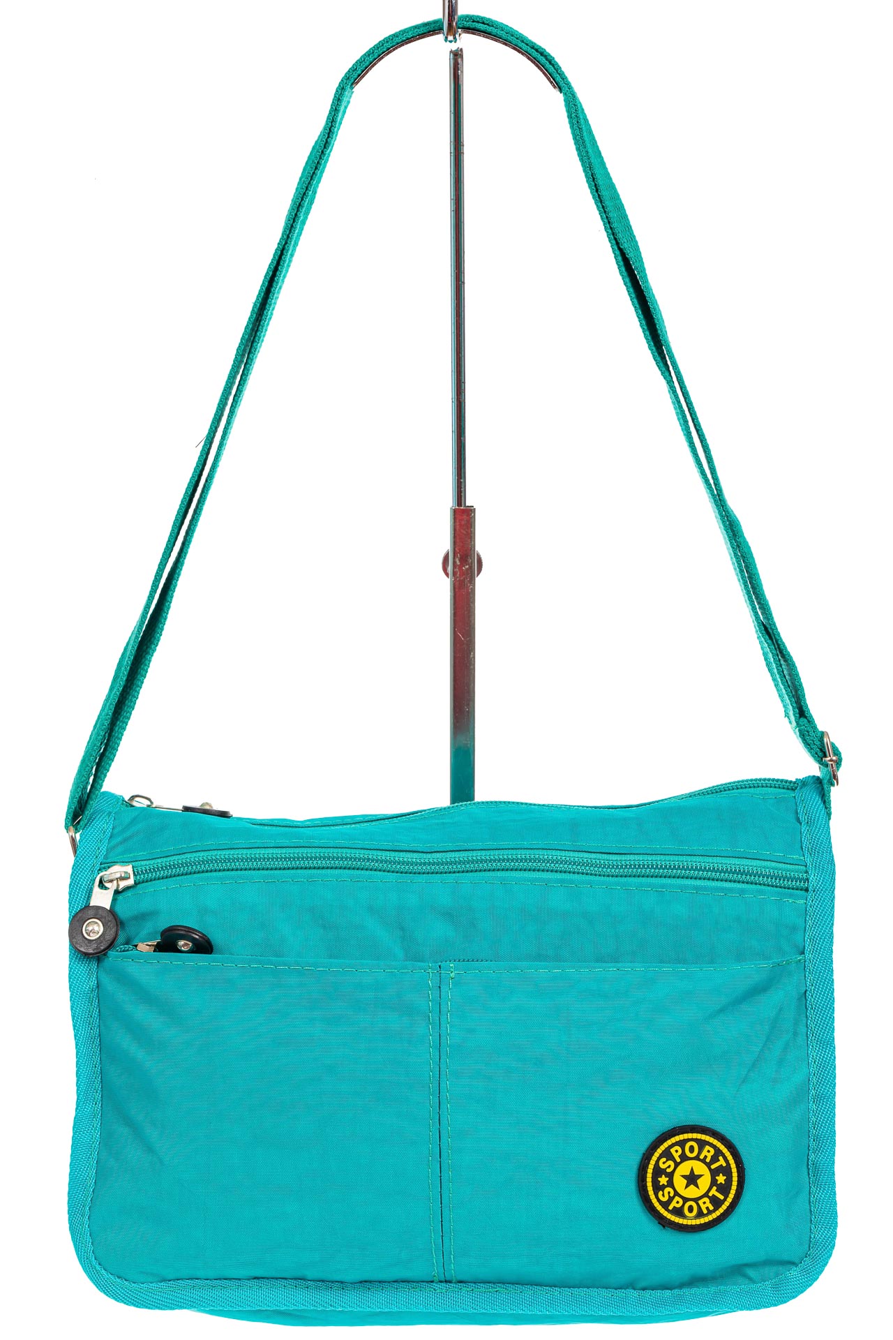 На фото 2 - Женская сумка кросс-боди из полипропилена цвет бирюзовый