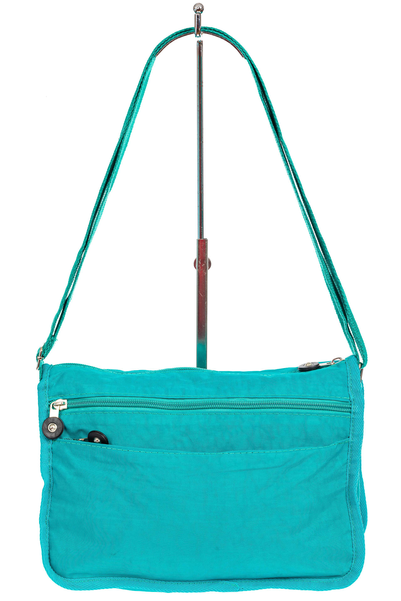 На фото 3 - Женская сумка кросс-боди из полипропилена цвет бирюзовый