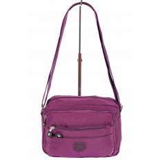 На фото 2 - Женская сумка из ткани кросс-боди, цвет фиолетовый