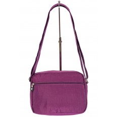 На фото 3 - Женская сумка из ткани кросс-боди, цвет фиолетовый