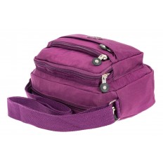 На фото 4 - Женская сумка из ткани кросс-боди, цвет фиолетовый