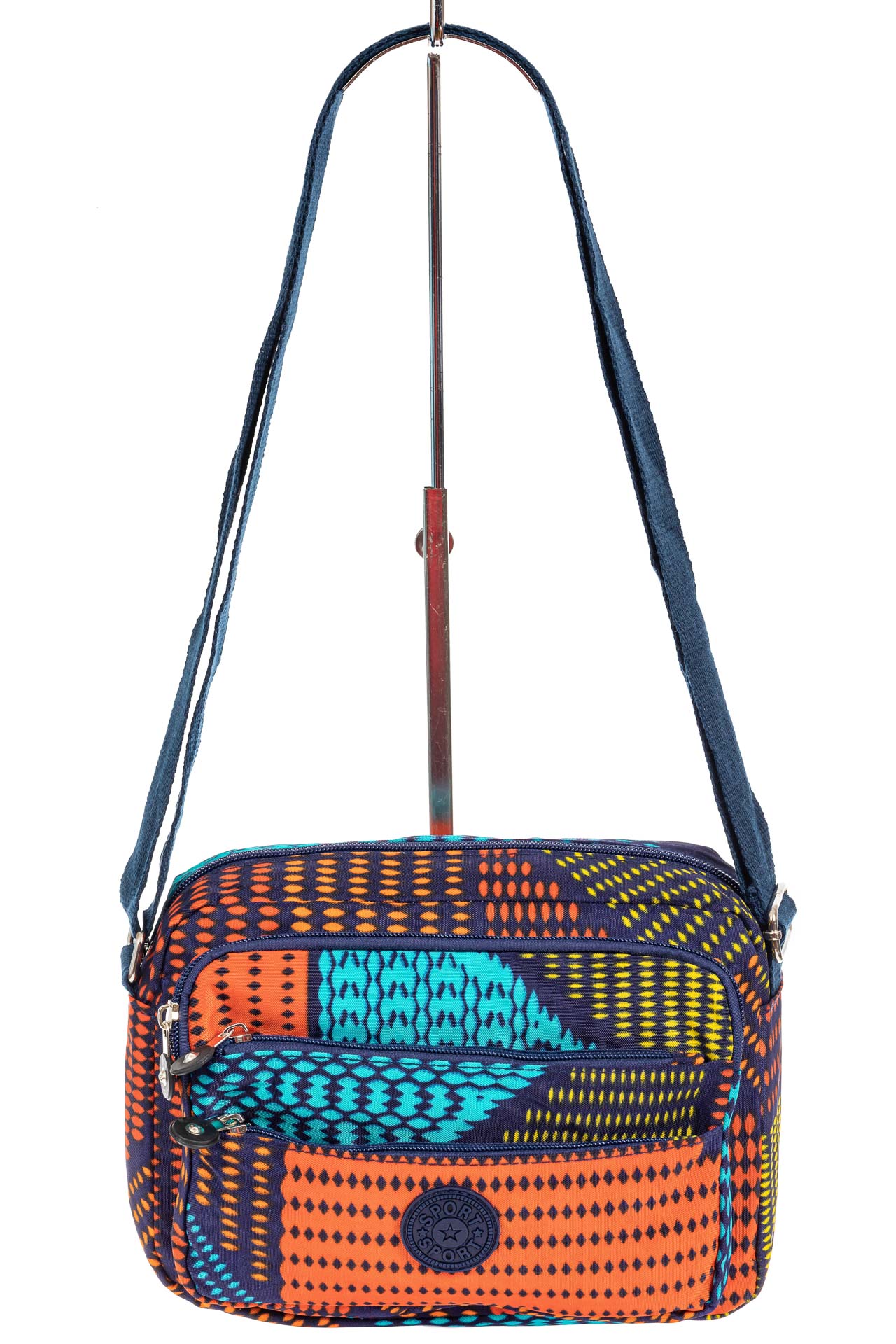 На фото 2 - Женская сумка кросс-боди, с геометрическими узорами