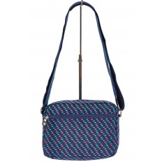 На фото 3 - Женская текстильная сумка кросс-боди, мультицвет 