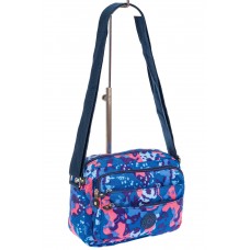 На фото 1 - Женская текстильная сумка кросс-боди с пятнистым принтом, мультицвет 