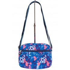 На фото 3 - Женская текстильная сумка кросс-боди с пятнистым принтом, мультицвет 
