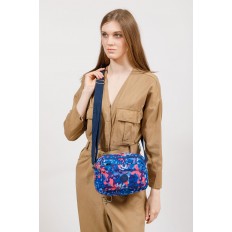 На фото 5 - Женская текстильная сумка кросс-боди с принтом "Кляксы", мультицвет 