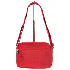 На фото 3 - Женская текстильная сумка кросс-боди, цвет красный 