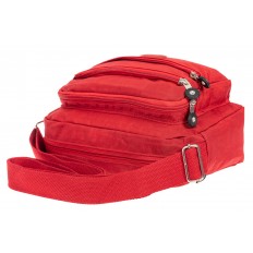 На фото 4 - Женская текстильная сумка кросс-боди, цвет красный 