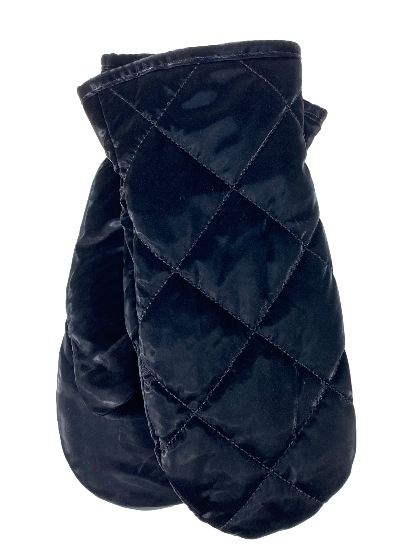 На фото 1 - Зимние женские варежки с подкладом из искусственного меха, цвет черный