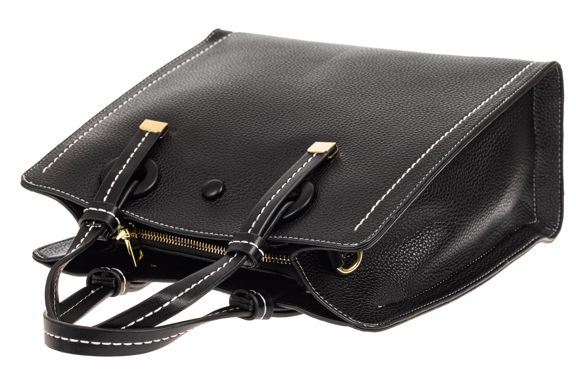 На фото 4 - Женская сумка тоут из искусственной кожи, цвет черный
