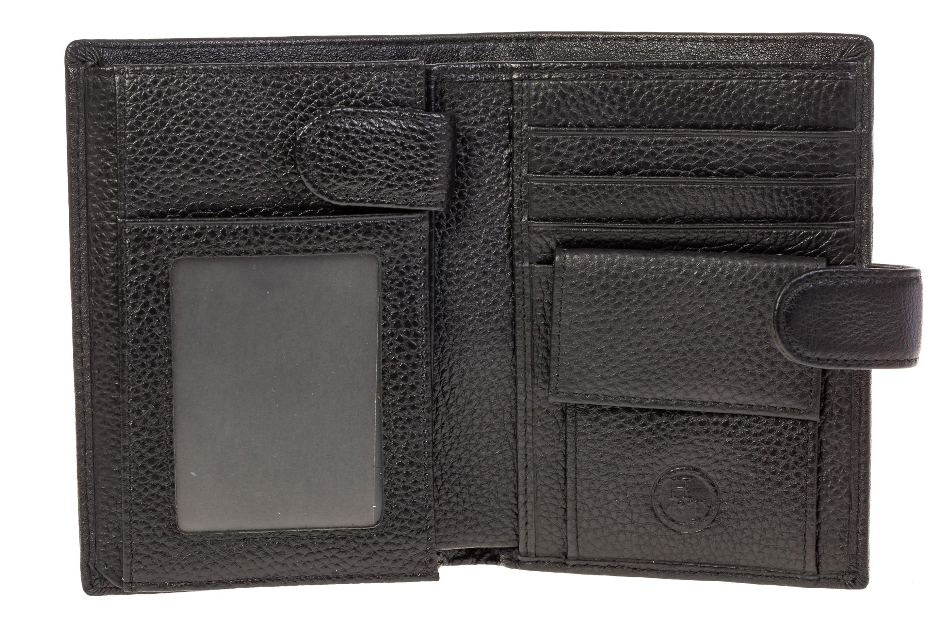 На фото 2 - Мужской кошелек из натуральной кожи черного цвета