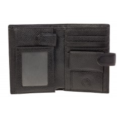 На фото 2 - Мужской кошелек из натуральной кожи черного цвета