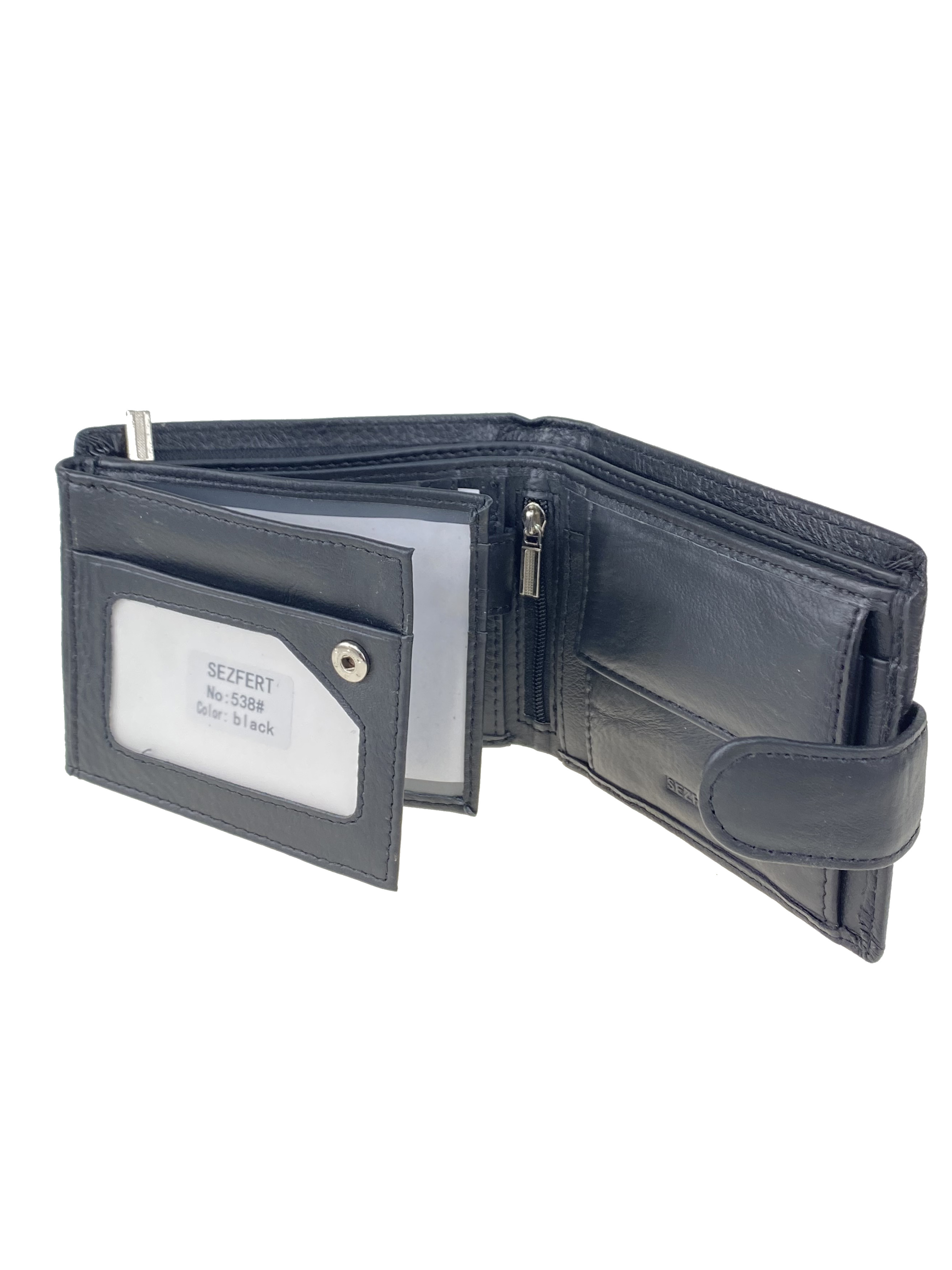 На фото 2 - Мужской кошелёк из натуральной кожи, цвет чёрный