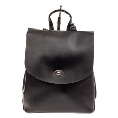 На фото 2 - Классический женский рюкзак трансформер из натуральной кожи, цвет черный