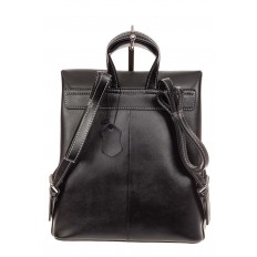 На фото 3 - Классический женский рюкзак трансформер из натуральной кожи, цвет черный