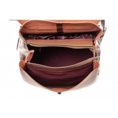 На фото 4 - Классический женский рюкзак трансформер из натуральной кожи, цвет бордо