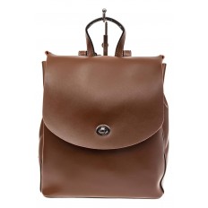 На фото 2 - Классический женский рюкзак трансформер из натуральной кожи, цвет коричневый