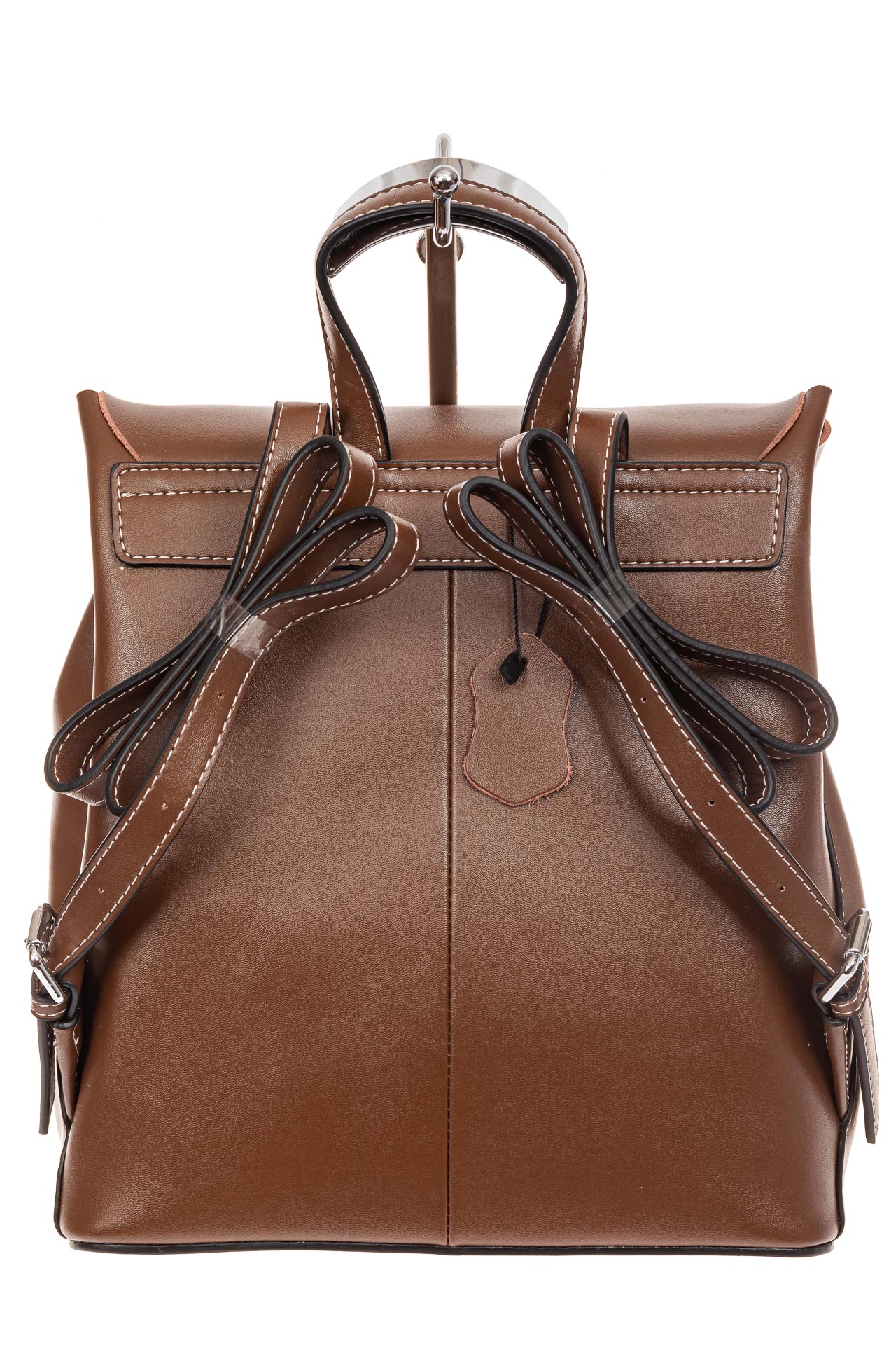 На фото 3 - Классический женский рюкзак трансформер из натуральной кожи, цвет коричневый