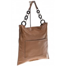 На фото 1 - Минималистичная сумка из натуральной кожи, цвет коричневый