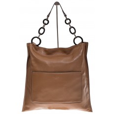 На фото 2 - Минималистичная сумка из натуральной кожи, цвет коричневый