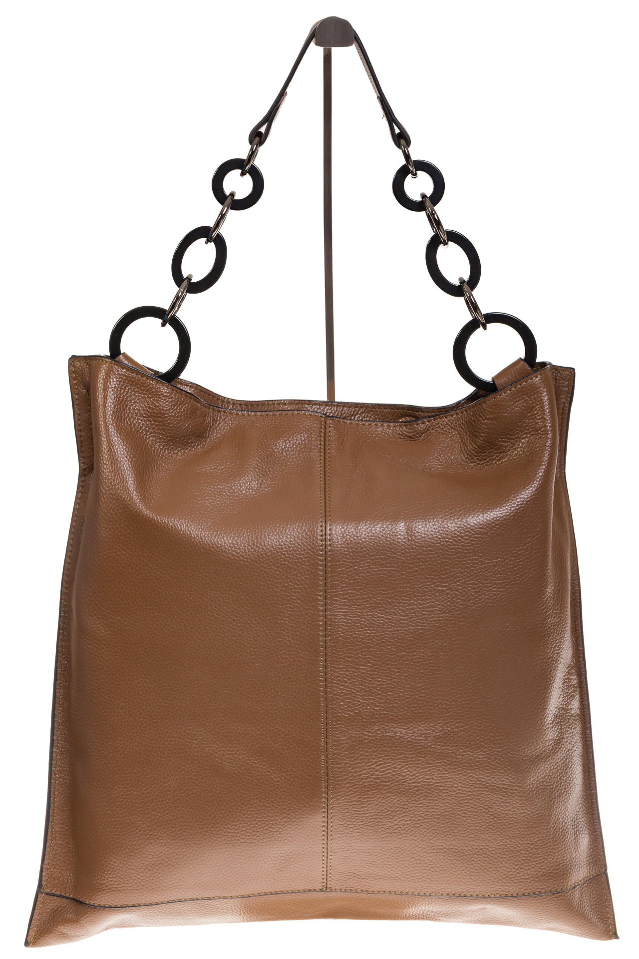 На фото 3 - Минималистичная сумка из натуральной кожи, цвет коричневый