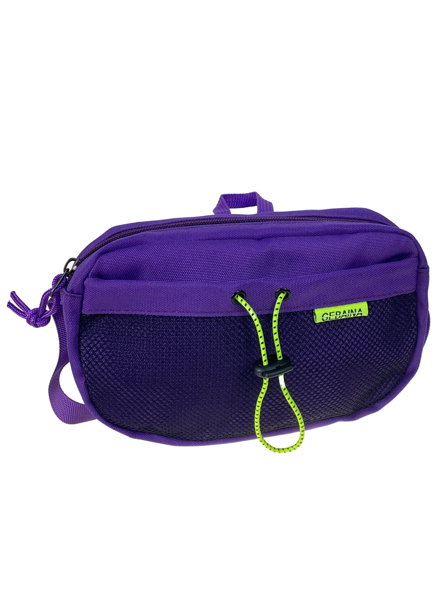 На фото 1 - Молодежная сумка на пояс из текстиля, цвет фиолетовый 