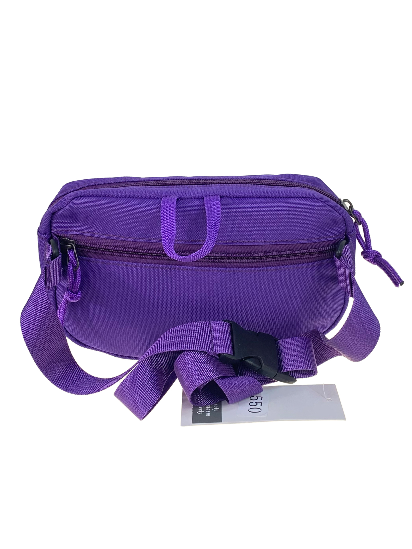 На фото 2 - Молодежная сумка на пояс из текстиля, цвет фиолетовый 