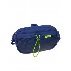 На фото 1 - Молодежная сумка на пояс из текстиля, цвет синий