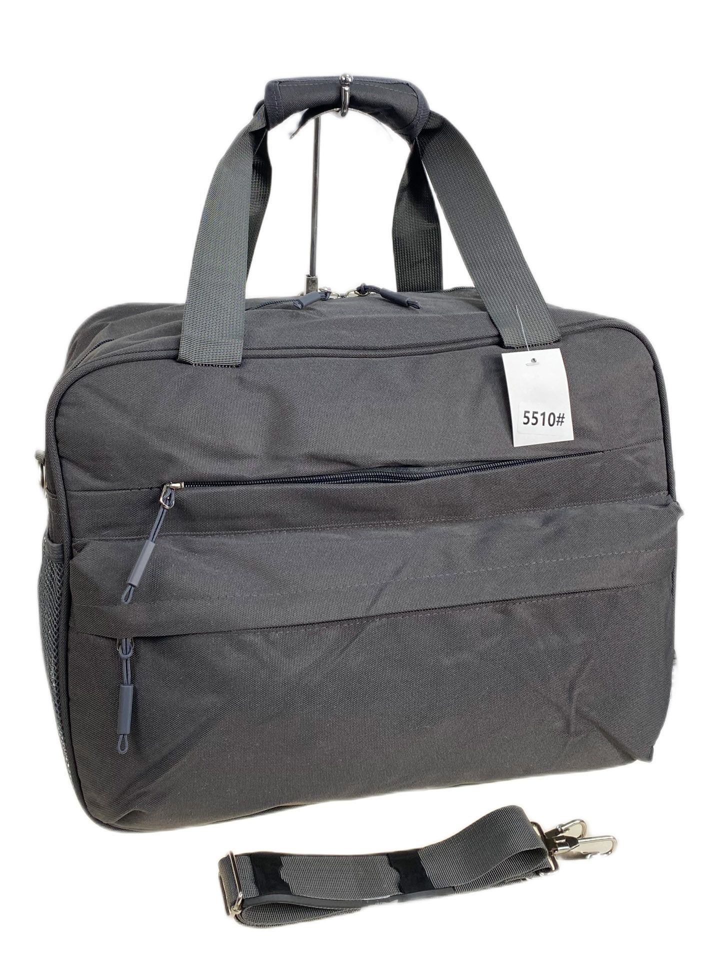 На фото 1 - Дорожная сумка из текстиля, цвет серый