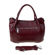 На фото 2 - Женская сумка из натуральной кожи, цвет бордовый