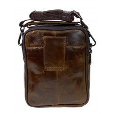 На фото 3 - Мужская сумка  из натуральной кожи цвет коричневый