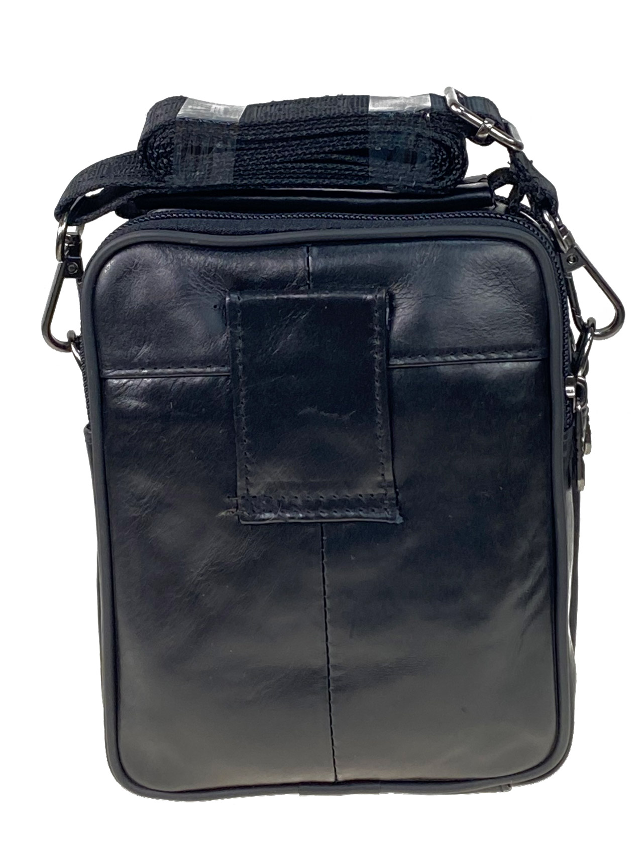 На фото 3 - Мужская сумка  из натуральной кожи цвет черный 