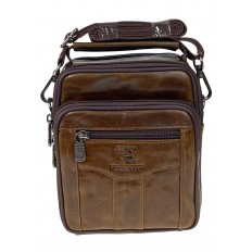 На фото 2 - Мужская сумка  из натуральной кожи цвет коричневый