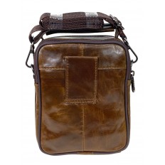 На фото 3 - Мужская сумка  из натуральной кожи цвет коричневый