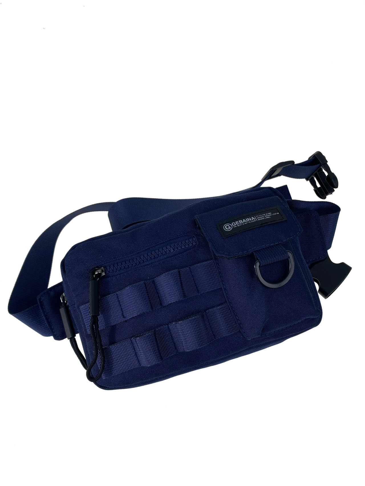 На фото 2 - Мужская поясная сумка из текстиля, цвет синий