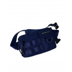 На фото 2 - Мужская поясная сумка из текстиля, цвет синий