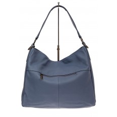 На фото 3 - Мягкая женская сумка из натуральной кожи, цвет голубой