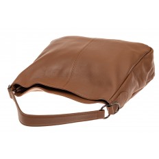 На фото 4 - Мягкая женская сумка из натуральной кожи, цвет коричневый