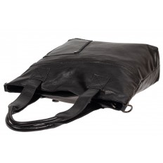 На фото 4 - Женская сумка-тоут из мягкой искусственной кожи, цвет чёрный