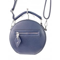 На фото 2 - Круглая женская сумочка из искусственной кожи, цвет тёмно-синий